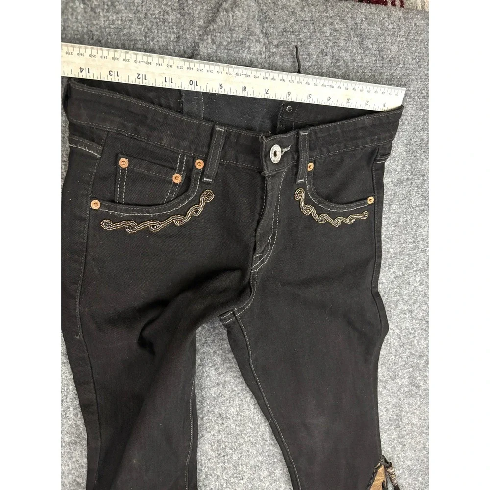 Western Couture Michelle Julene OOAK Jeans‎ Mother of Pearl Beaded Horsehair 29